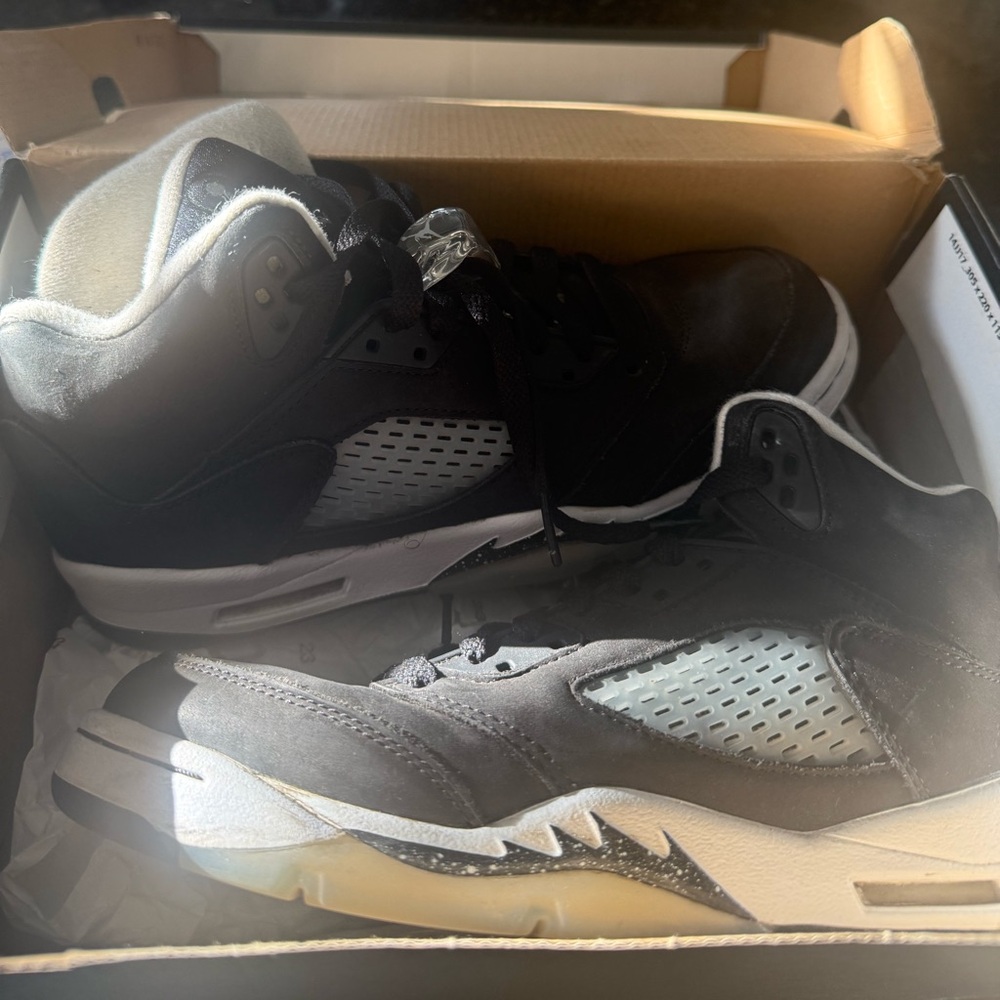 Jordan 5 retro (moonlight 2021) Kids Sneakers Black and Gray